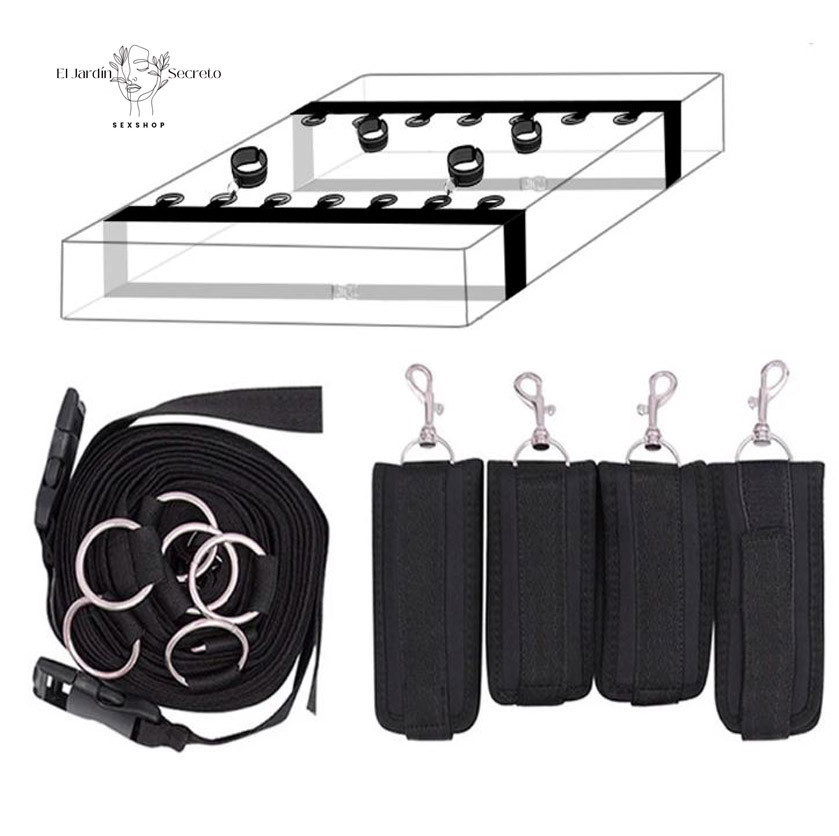 Kit Sometimiento para Cama Juegos Bondage BDSM 4 Kit Sometimiento para Cama Juegos Bondage BDSM