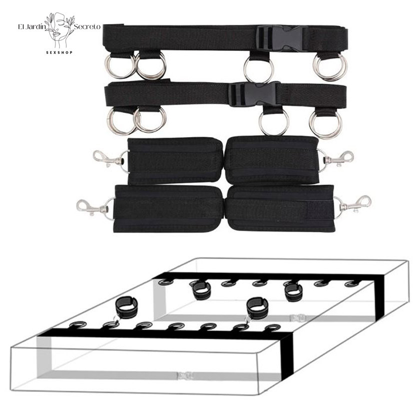 Kit Sometimiento para Cama Juegos Bondage BDSM 5 Kit Sometimiento para Cama Juegos Bondage BDSM