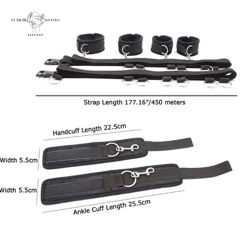 Kit Sometimiento para Cama Juegos Bondage BDSM 7 Kit Sometimiento para Cama Juegos Bondage BDSM