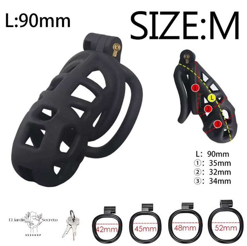 Jaula Para Pene BDSM Talla M 9cm Cinturón de castidad 1 Jaula Para Pene BDSM Talla M 9cm Cinturón de castidad