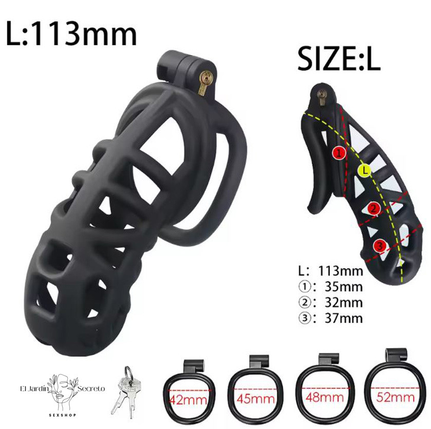 Jaula Para Pene BDSM Talla L 11cm Cinturón de castidad Sado