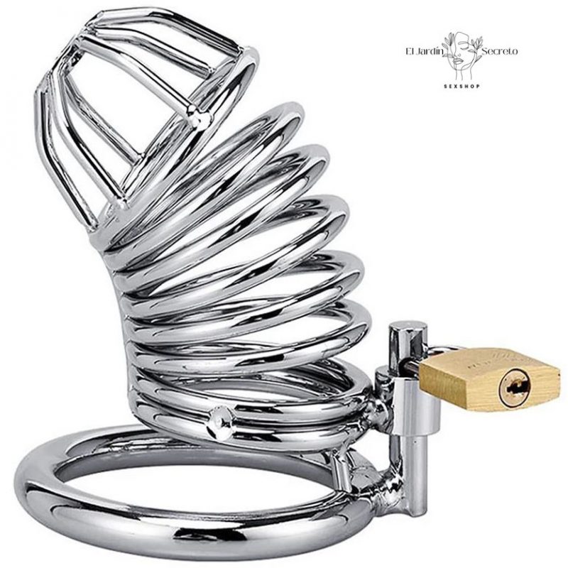 aula Para Pene BDSM Resorte 7cm Metal Cinturón de castidad
