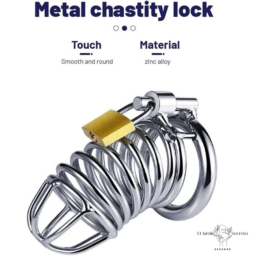 Jaula Para Pene BDSM Resorte 7cm Metal Cinturón de castidad