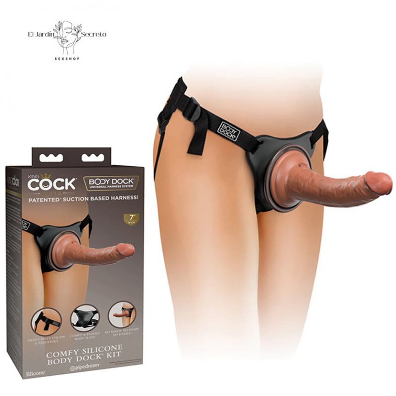 Arnés Strap On Dama con dildo solido de 17cm Body Dock Kit Pipedream