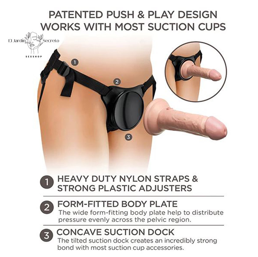 Arnés Strap On Dama con dildo solido de 15cm Body Dock Kit Pipedream 7 Arnés Strap On Dama con dildo solido de 15cm Body Dock Kit Pipedream
