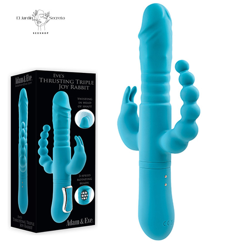 Vibrador 25cm Triple Clítoris Punto G Anal Thrusting Triple Joy Rabbit 1 Vibrador 25cm Triple Clítoris Punto G Anal Thrusting Triple Joy Rabbit