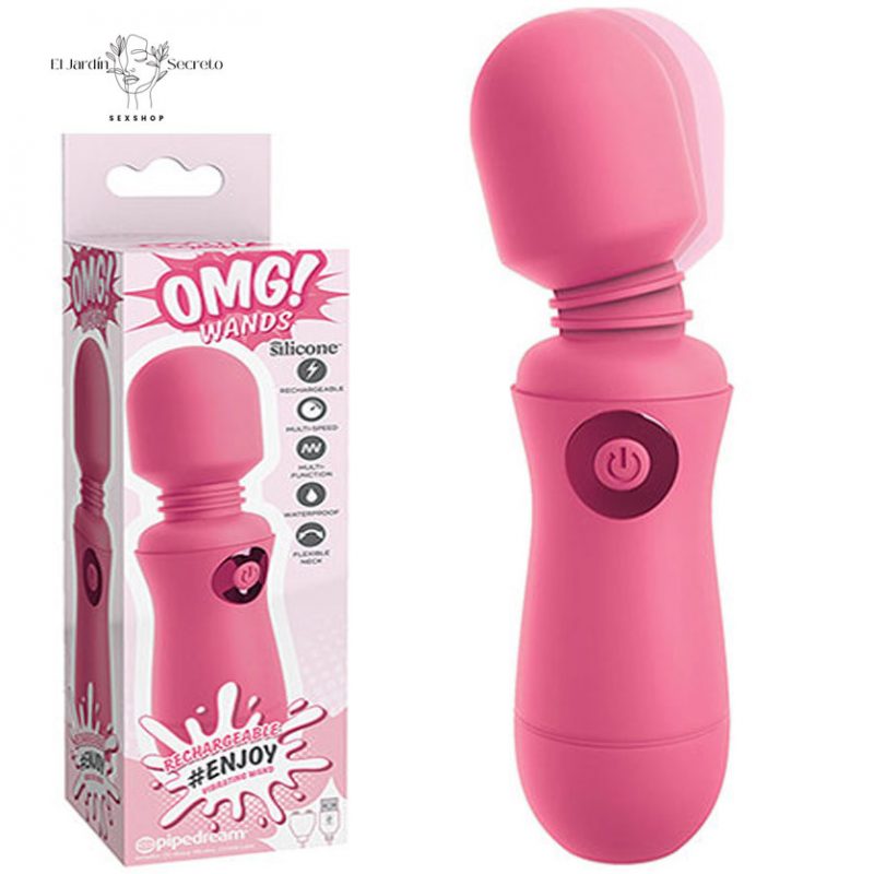 Vibrador 20cm Cabeza Flexible OMG Wands Fuchsia Pipedream