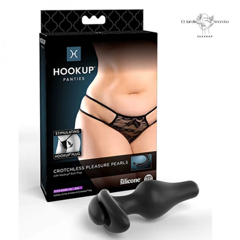 Tanga con Plug Anal y Perlas de placer XL-XXL Pleasure Pearls Pipedream