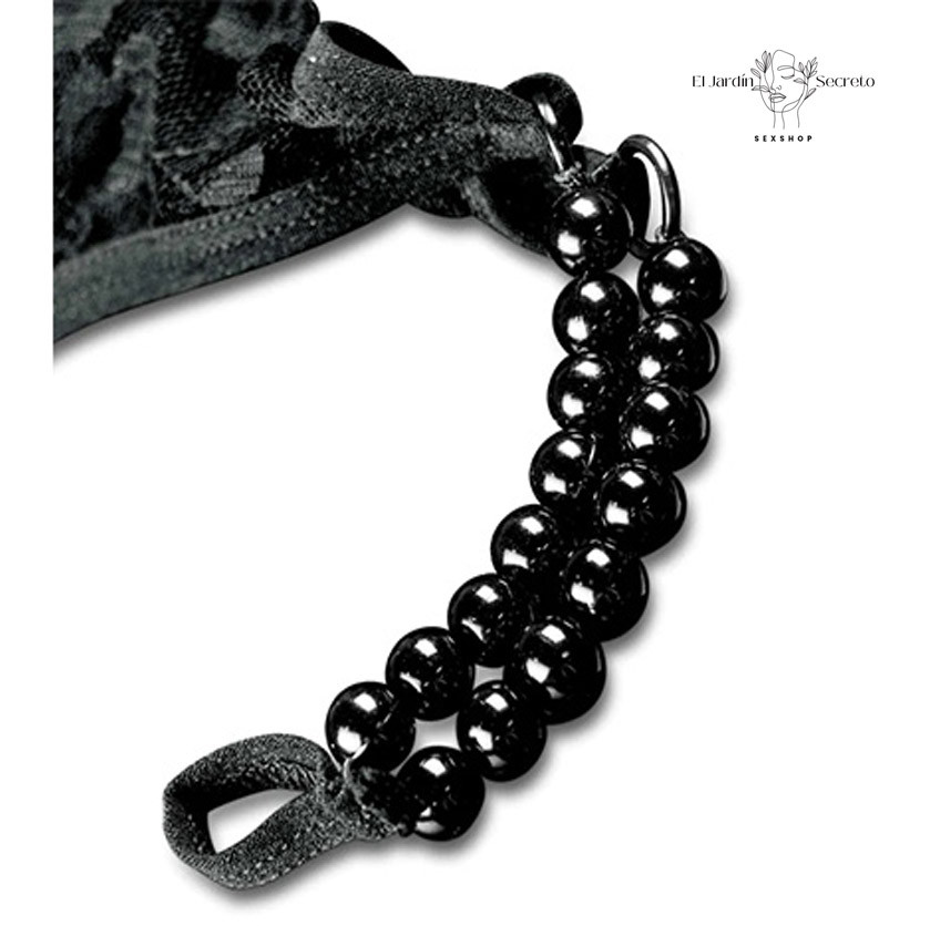 Tanga con Plug Anal y Perlas de placer XL-XXL Pleasure Pearls Pipedream