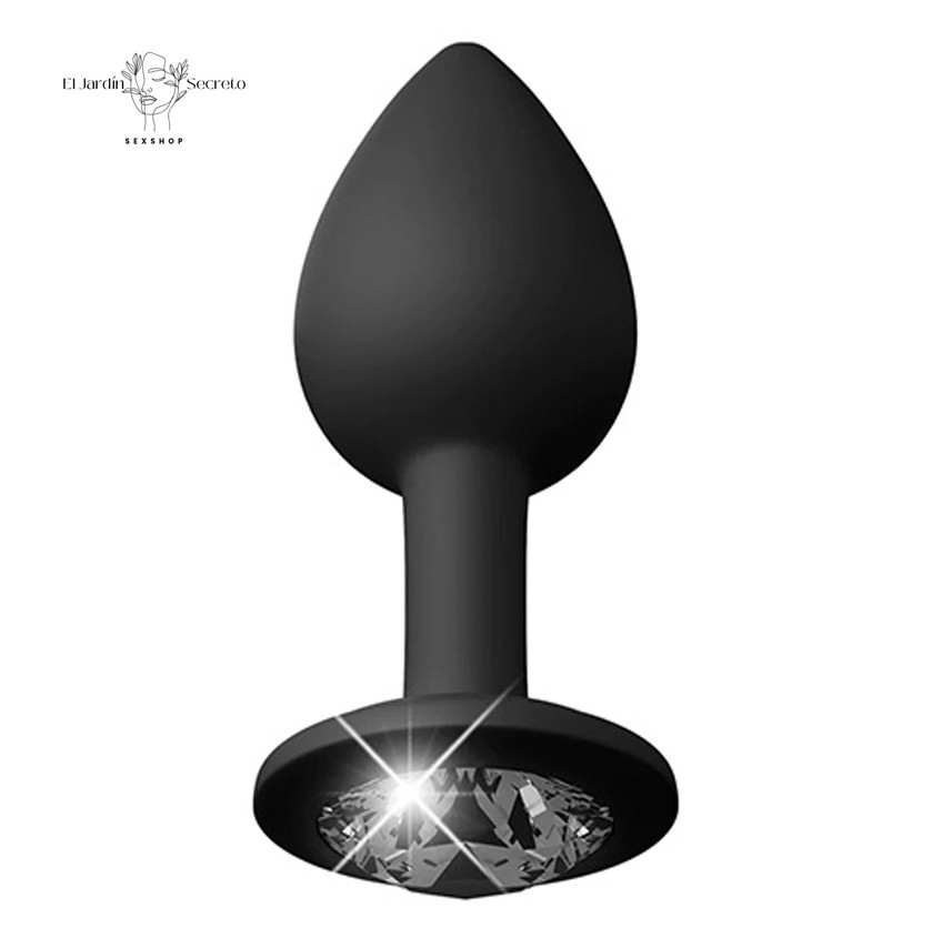 Tanga Negra con Plug Anal Diamante XL-XXL Secret Gem Pipedream
