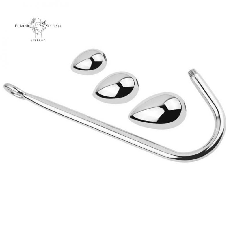 Gancho Hook Anal con 3 Plug Anal Acero BDSM Fetiche