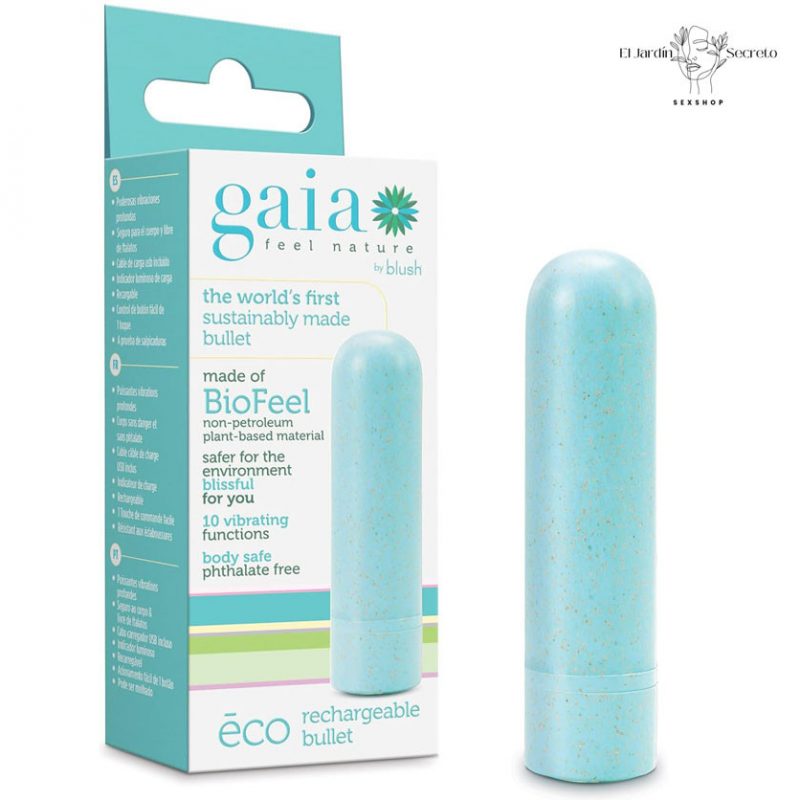 Mini Bala Vibrador 7cm Para Clítoris y Pezones Eco Rechargeable Bullet Aqua Blush