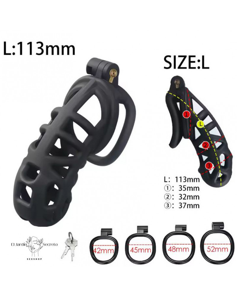 Jaula Para Pene BDSM Talla L 11cm Cinturón de castidad Sado 5 jaula para pene bdsm talla l 11cm cinturon de castidad sado