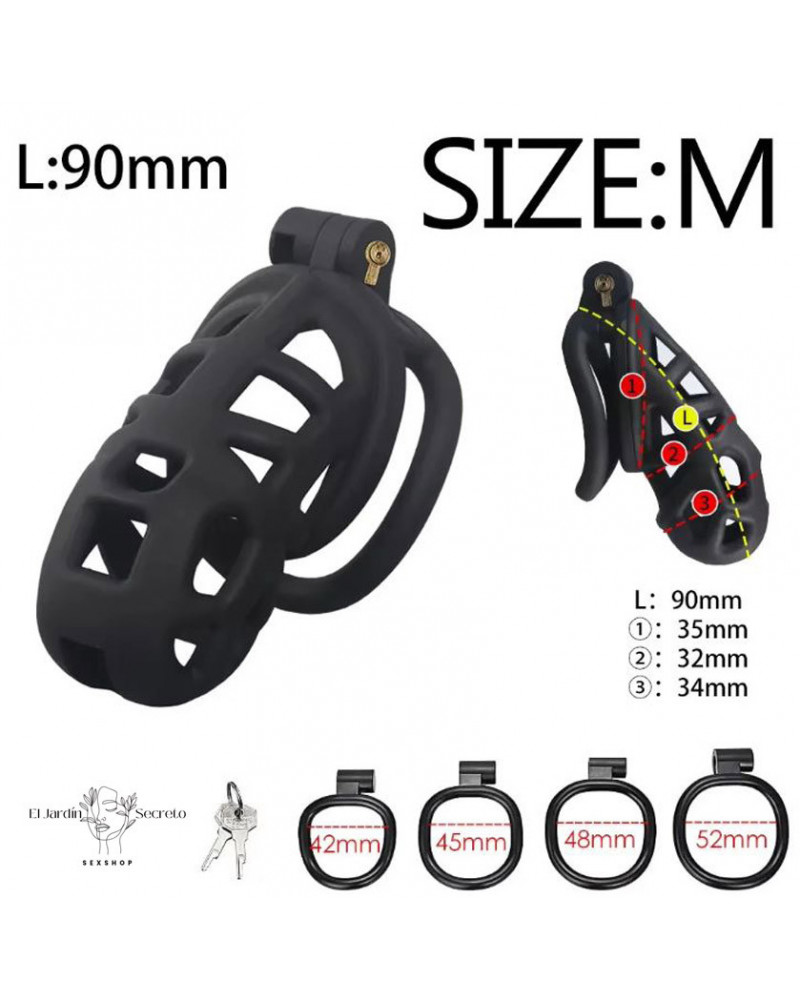 Jaula Para Pene BDSM Talla M 9cm Cinturón de castidad 5 jaula para pene bdsm talla m 9cm cinturon de castidad