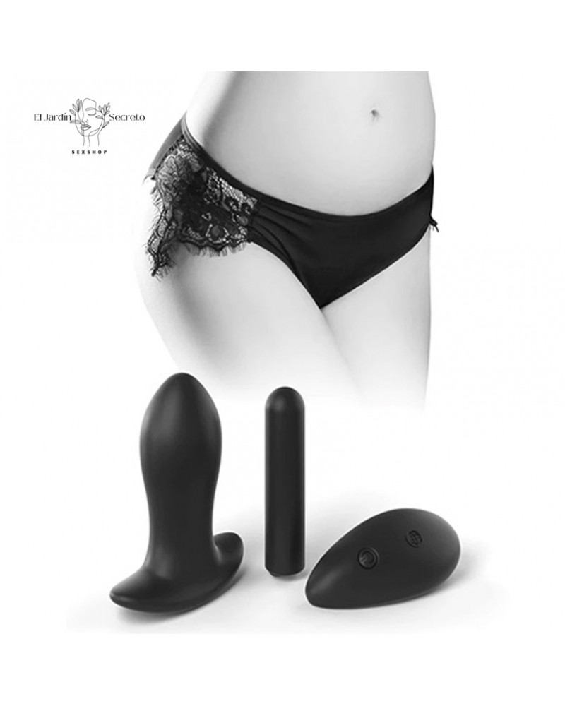 Pantys Negra Plug Anal Vibración Talla S-L Hookup Princess Panty 8 pantys negra plug anal vibracion talla s l hookup princess panty
