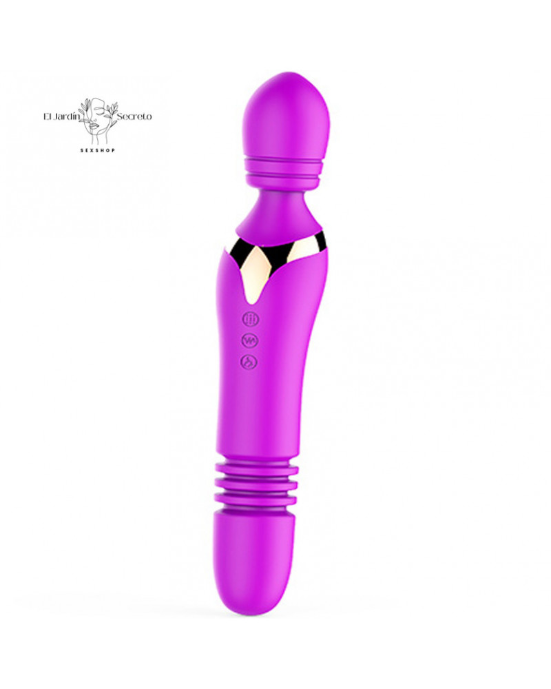 vibrador 25cm punto g retractil efecto calor lucy vibrating rod