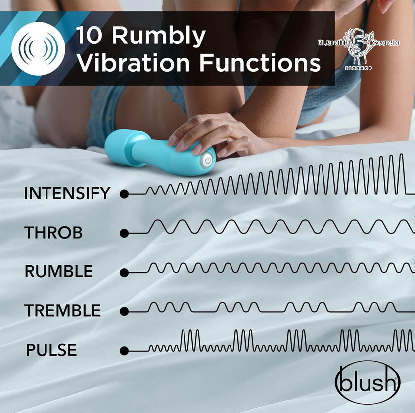 Mini Vibrador Cabezas intercambiables Petite Massage Wand Blue Blush 3 Mini Vibrador Cabezas intercambiables Petite Massage Wand Blue Blush
