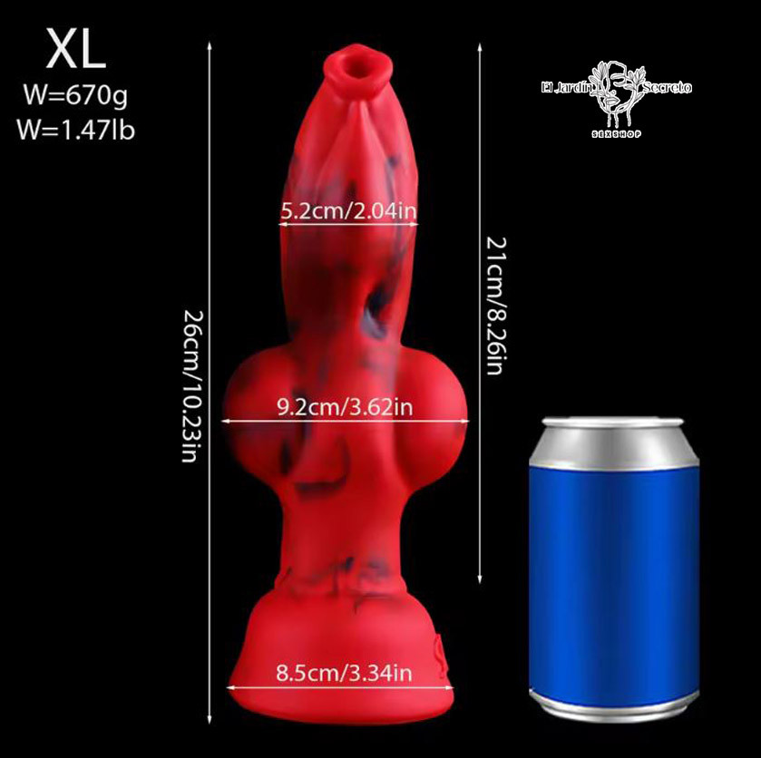 Dildo 26cm Dildo Realista Pene de Perro Rojo Sexo Anal vaginal Punto G