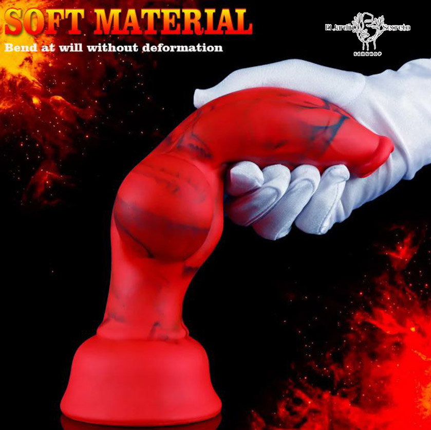 Dildo 26cm Dildo Realista Pene de Perro Rojo Sexo Anal vaginal Punto G