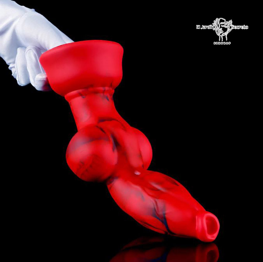 Dildo 26cm Dildo Realista Pene de Perro Rojo Sexo Anal vaginal Punto G
