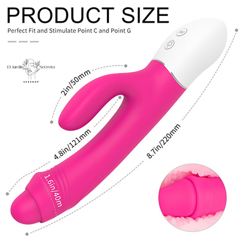 Vibrador 22cm Clítoris Punto G Rosa Vibrador Conejo Hardin S-Hande 4 Vibrador 22cm Clítoris Punto G Rosa Vibrador Conejo Hardin S-Hande