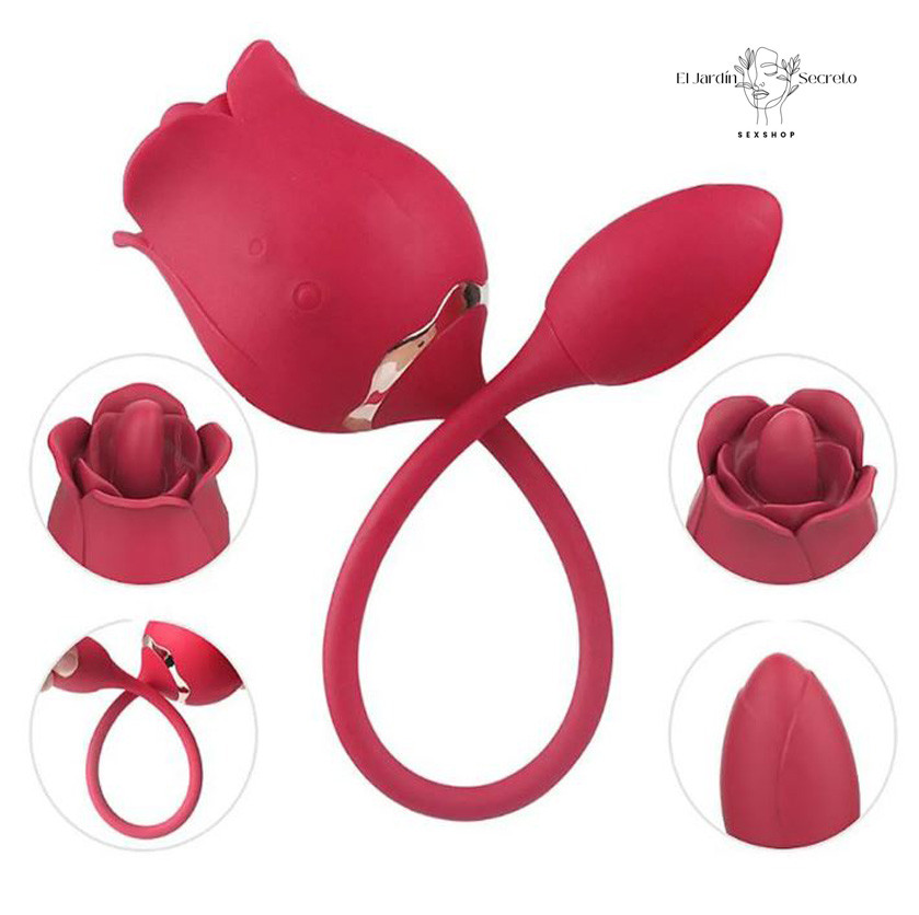 Vibrador 10cm Clítoris Punto G Rosa Roja Lengua Rose Pro 7 S-Hande 4 Vibrador 10cm Clítoris Punto G Rosa Roja Lengua Rose Pro 7 S-Hande