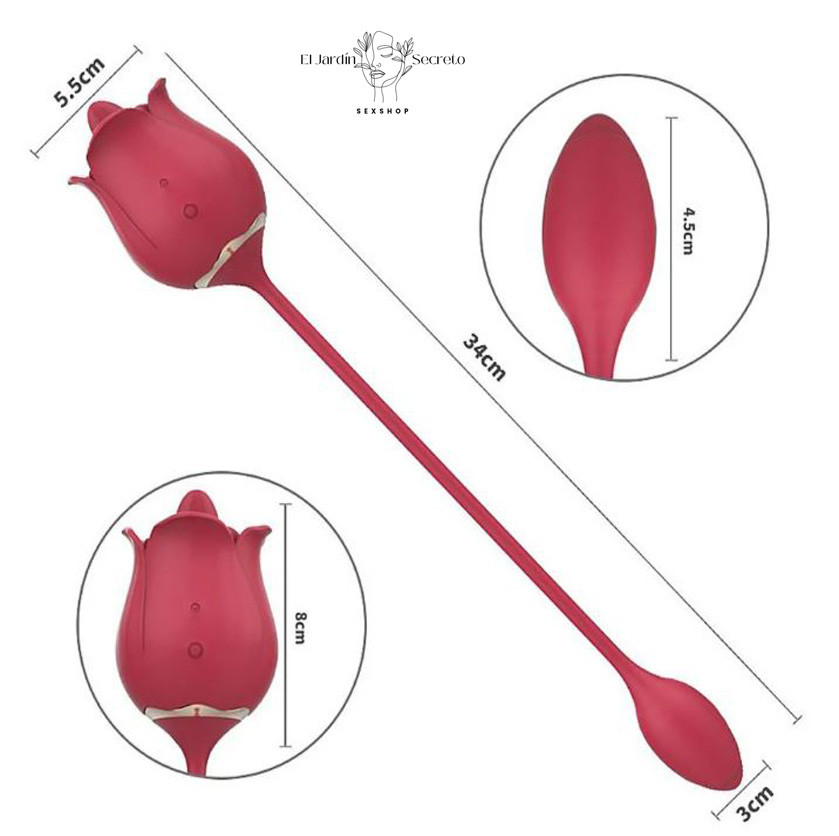Vibrador 10cm Clítoris Punto G Rosa Roja Lengua Rose Pro 7 S-Hande 5 Vibrador 10cm Clítoris Punto G Rosa Roja Lengua Rose Pro 7 S-Hande