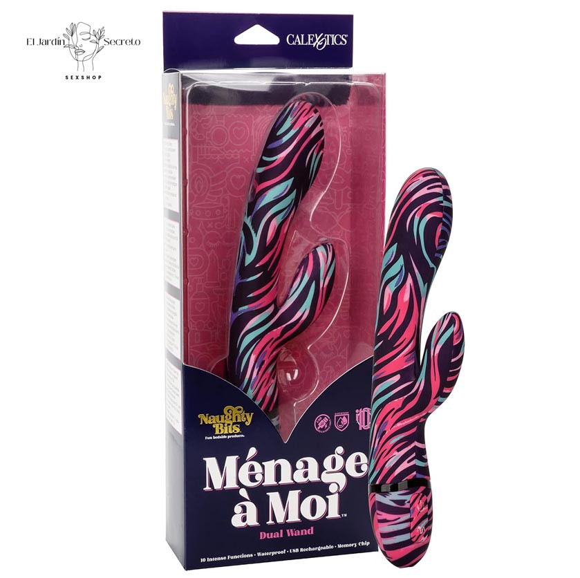 Vibrador Multicolor Para Punto g y Clítoris Ménage à Moi Dual Wand 1 Vibrador Multicolor Para Punto g y Clítoris Ménage à Moi Dual Wand