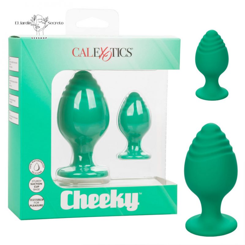 Set 2 Plug Anal Silicon Verde Plug Sexo Anal Cheeky Calexotics