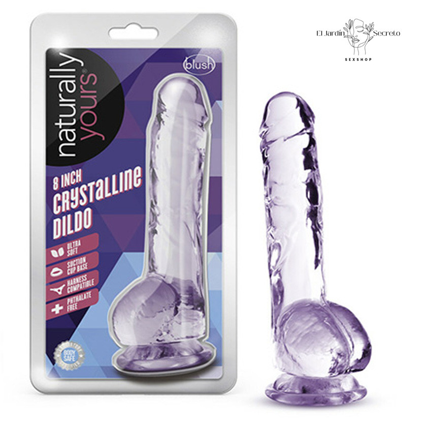 Dildo realista 20cm Sexo anal o vaginal Crystalline Amethyst Blush