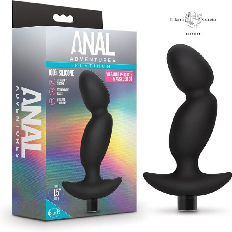 Vibrador Plug Anal 17cm Vibrating Prostate Massager 04 Black Blush