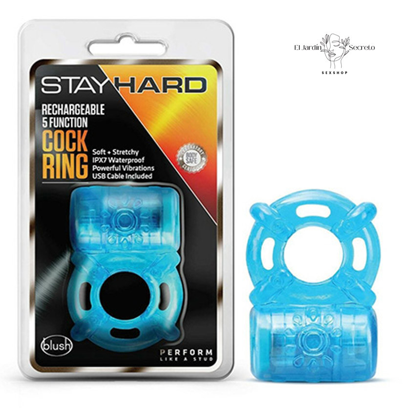 Anillo Para Pene con Vibrador Rechargeable Cock Ring Blue Blush 1 Anillo Para Pene con Vibrador Rechargeable Cock Ring Blue Blush