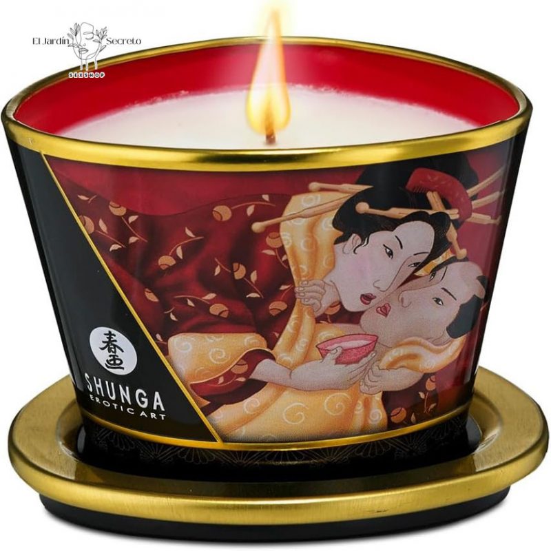 Vela y Aceite con Aroma Fresa Erótico Shunga Candle Sparkling