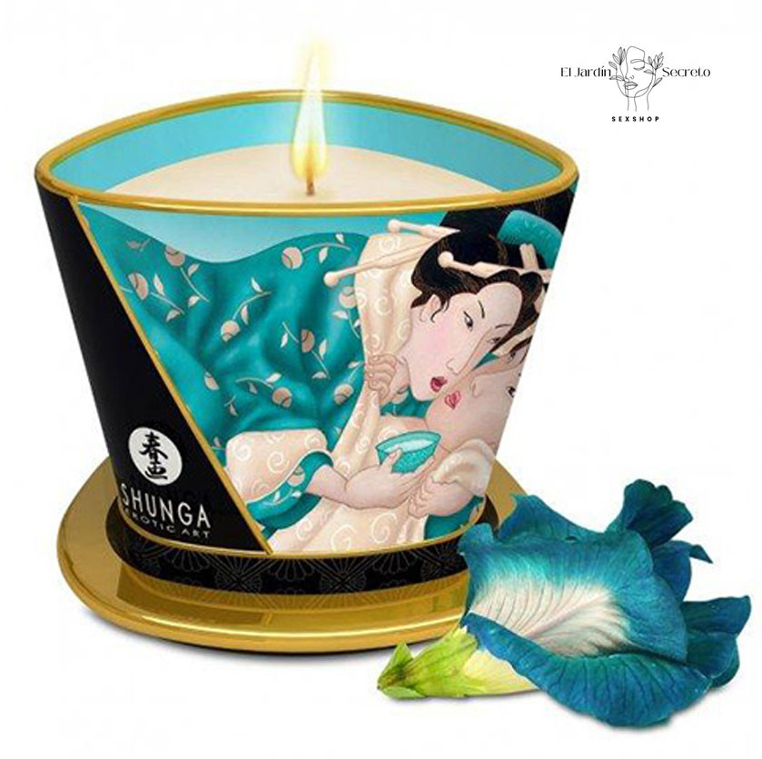 Vela y Aceite Aroma Erótico Shunga Candle Exotic Island Blossoms