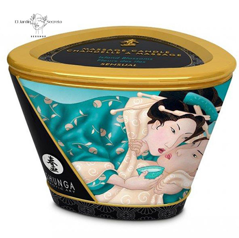 Vela y Aceite Aroma Erótico Shunga Candle Exotic Island Blossoms