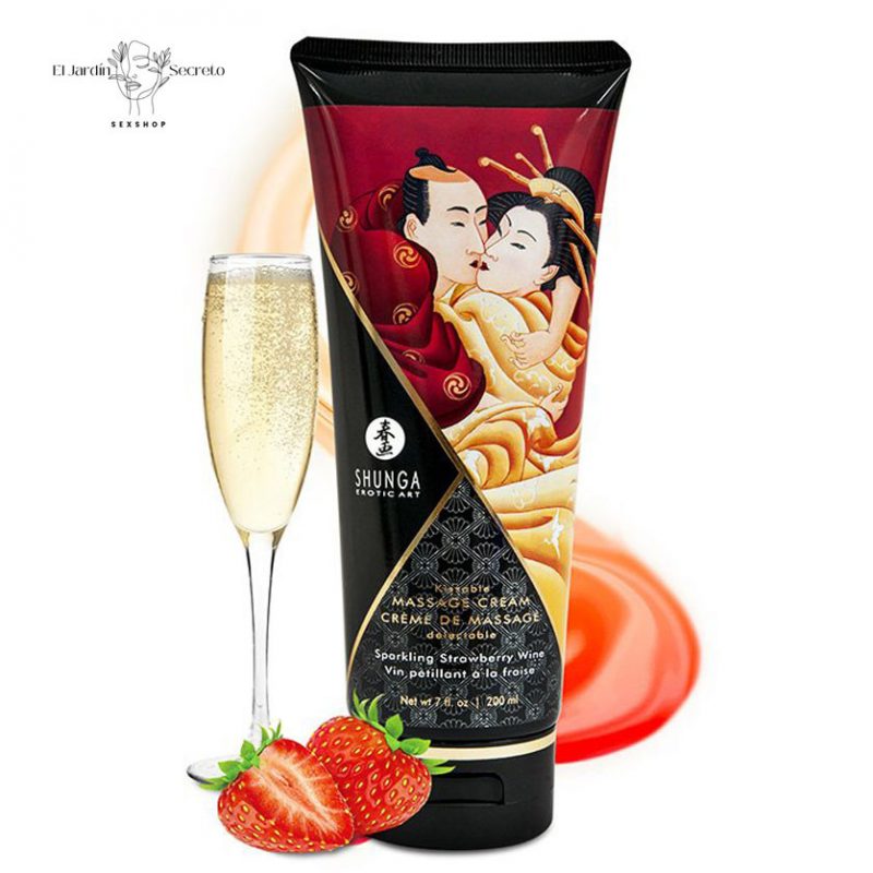 Crema para masajes eróticos SHUNGA Kissable Cream Strawberry Wine
