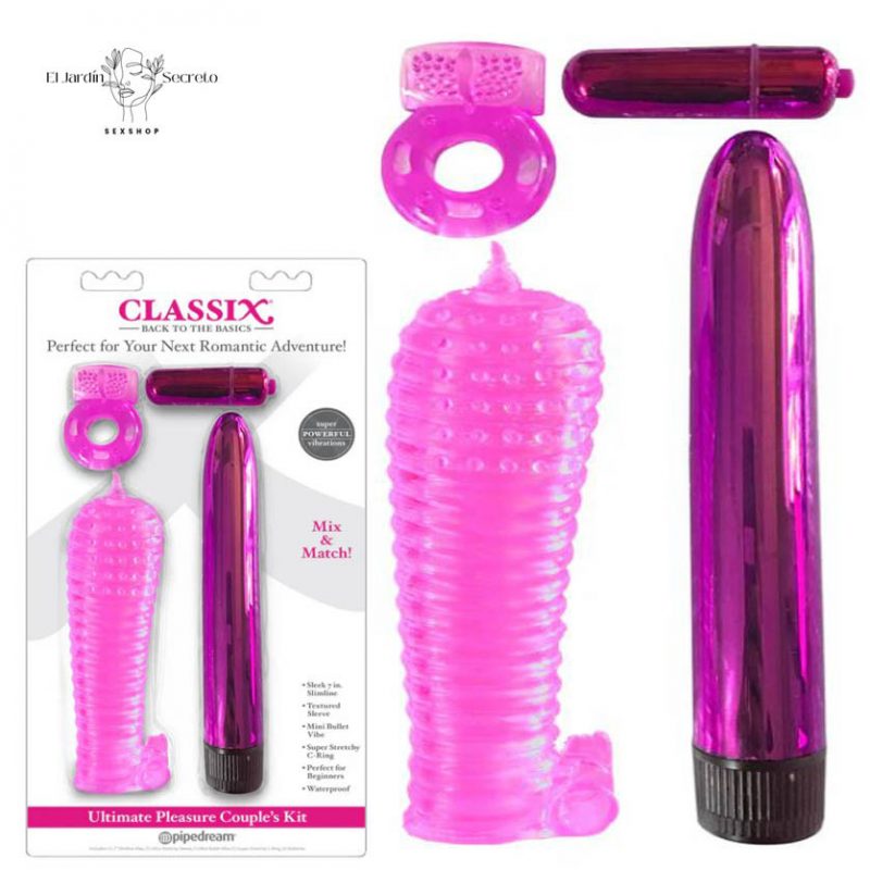 Vibrador 18cm Bala Kit con Funda para Punto g y Clítoris Ultimate Pleasure