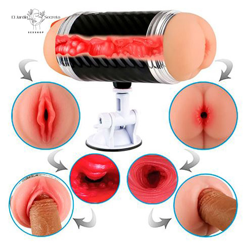 Masturbador para pene forma Vagina y ano Base a Manos Libres