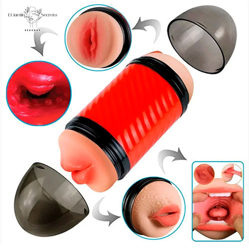 Doble Masturbador pene forma Vagina y Boca Sexo Vaginal y Oral 4 Doble Masturbador pene forma Vagina y Boca Sexo Vaginal y Oral