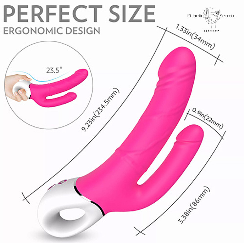 Vibrador Doble 23cm Sexo Punto G Clítoris y Anal Jakiro S-Hande 4 Vibrador Doble 23cm Sexo Punto G Clítoris y Anal Jakiro S-Hande