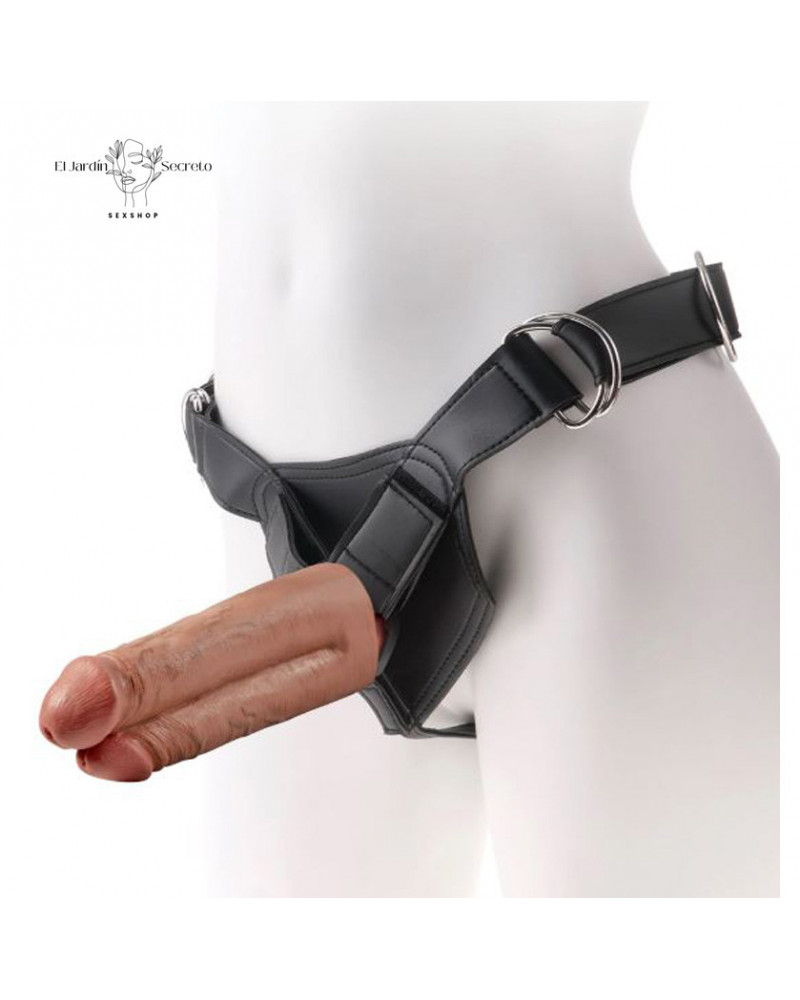 Arnés Strap On 18cm Para Dama Doble Dildo Solido Two Cocks One Hole 7 arnes strap on 18cm para dama doble dildo solido two cocks one hole