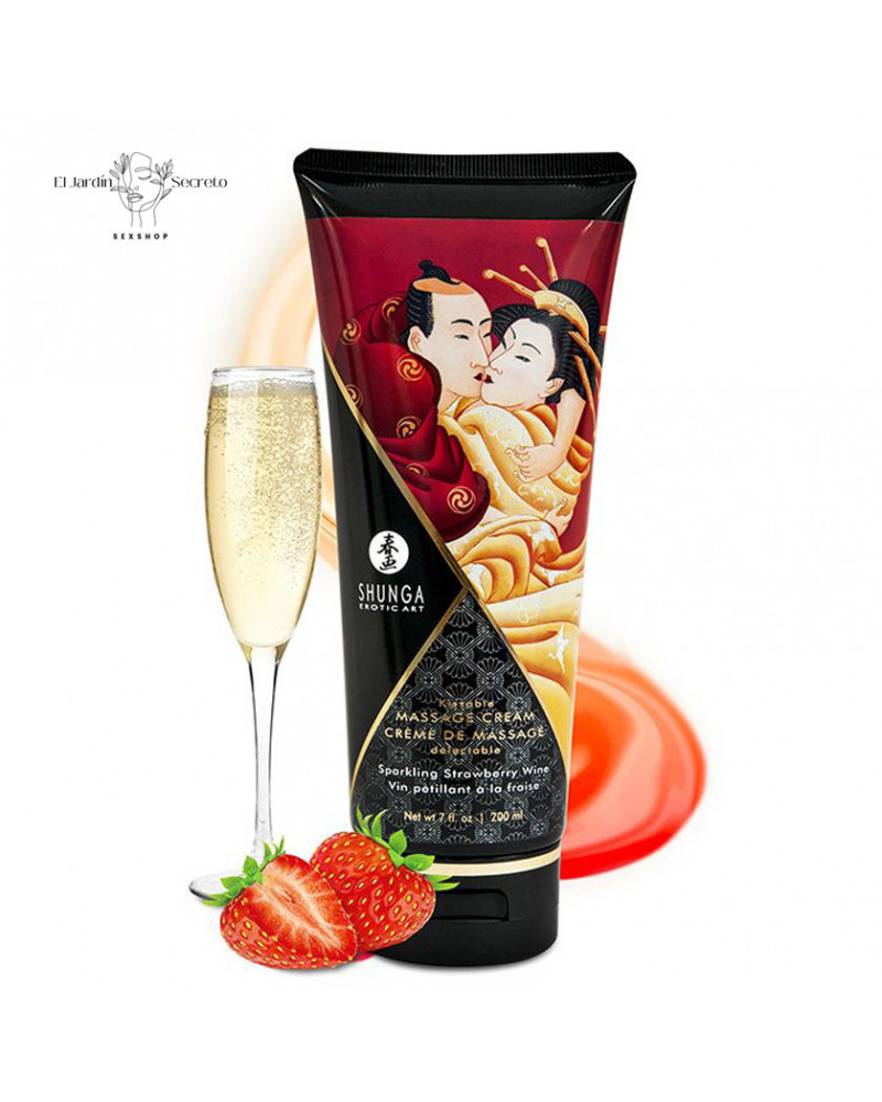 Crema para masajes eróticos SHUNGA Kissable Cream Strawberry Wine 3 crema para masajes eroticos shunga kissable cream strawberry wine