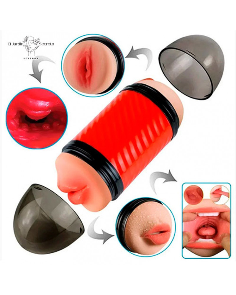 Doble Masturbador pene forma Vagina y Boca Sexo Vaginal y Oral 6 doble masturbador pene forma vagina y boca sexo vaginal y oral
