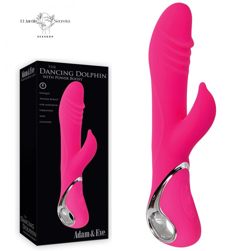 Vibrador 23cm Conejito rosa Punto g y Clítoris Dancing Dolphin Adam & Eve