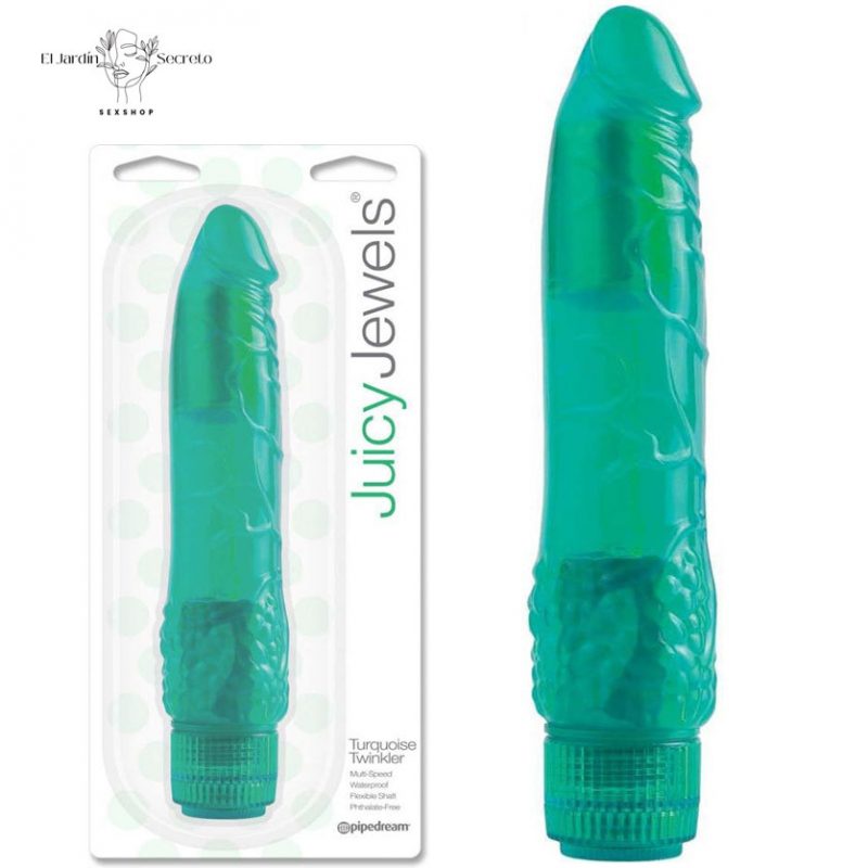 Vibrador 21cm realista para estimular tu punto G Turquoise Twinkler Pipedream
