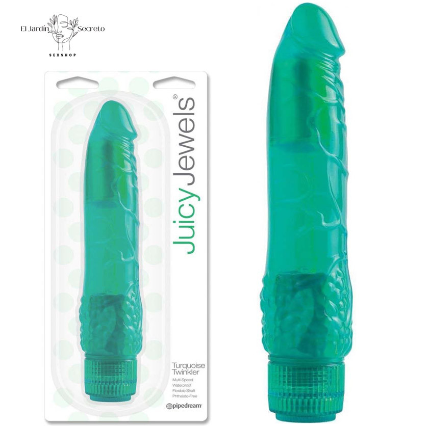 Vibrador 21cm realista para estimular tu punto G Turquoise Twinkler Pipedream