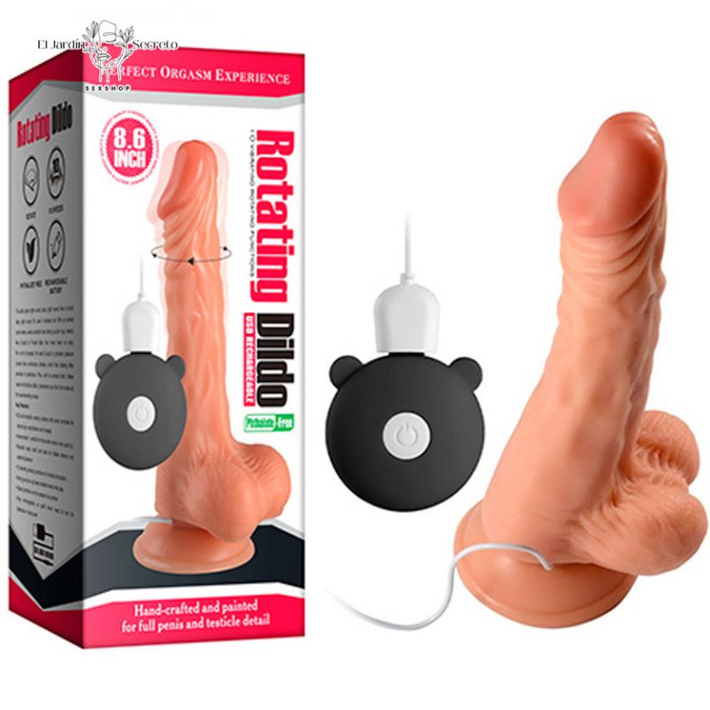Vibrador Realista 22cm con Rotación Punto G Anal Rotating Dildo