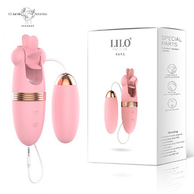 Doble Estimulador Clítoris Huevo y Lengua vibrador Hot Wheel Tongue Lilo