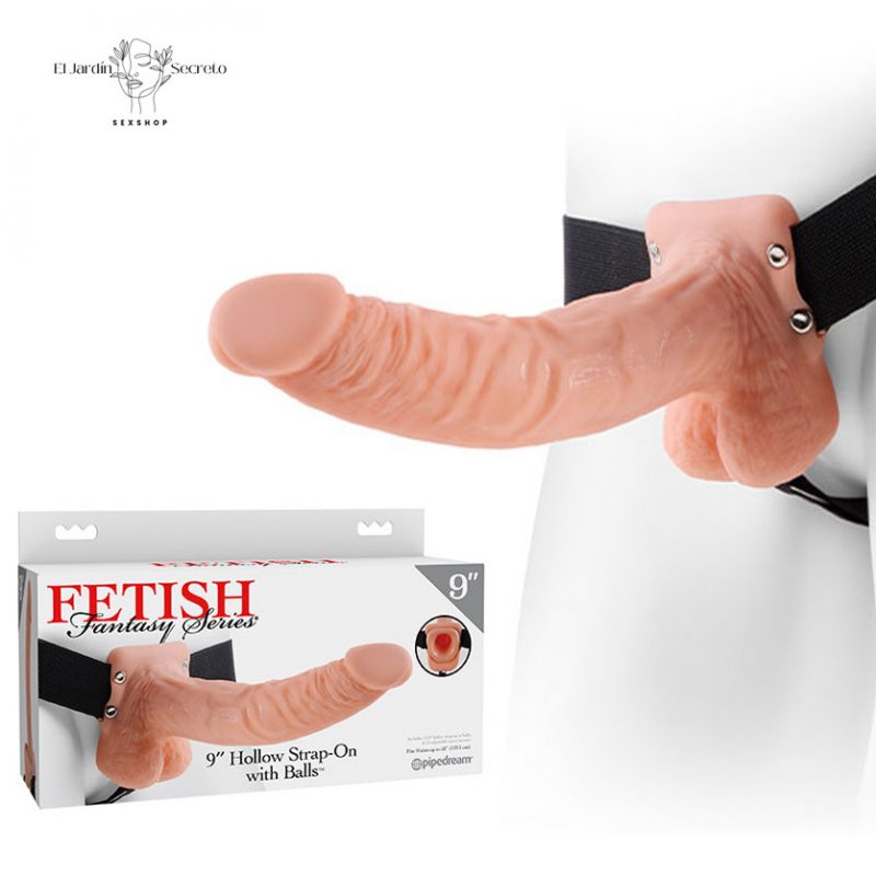 Arnés Hueco 24cm Realista para Parejas Hollow Strap On with Balls