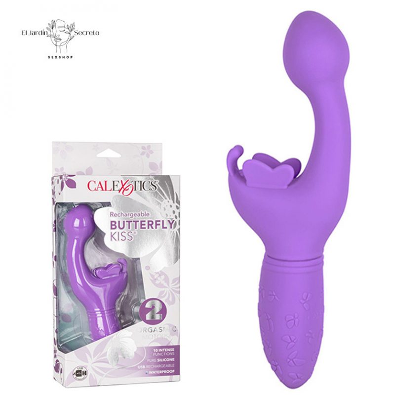 Vibrador Morado Butterfly Kiss Punto G Clitoris Alas Vibradoras y Alta Potencia